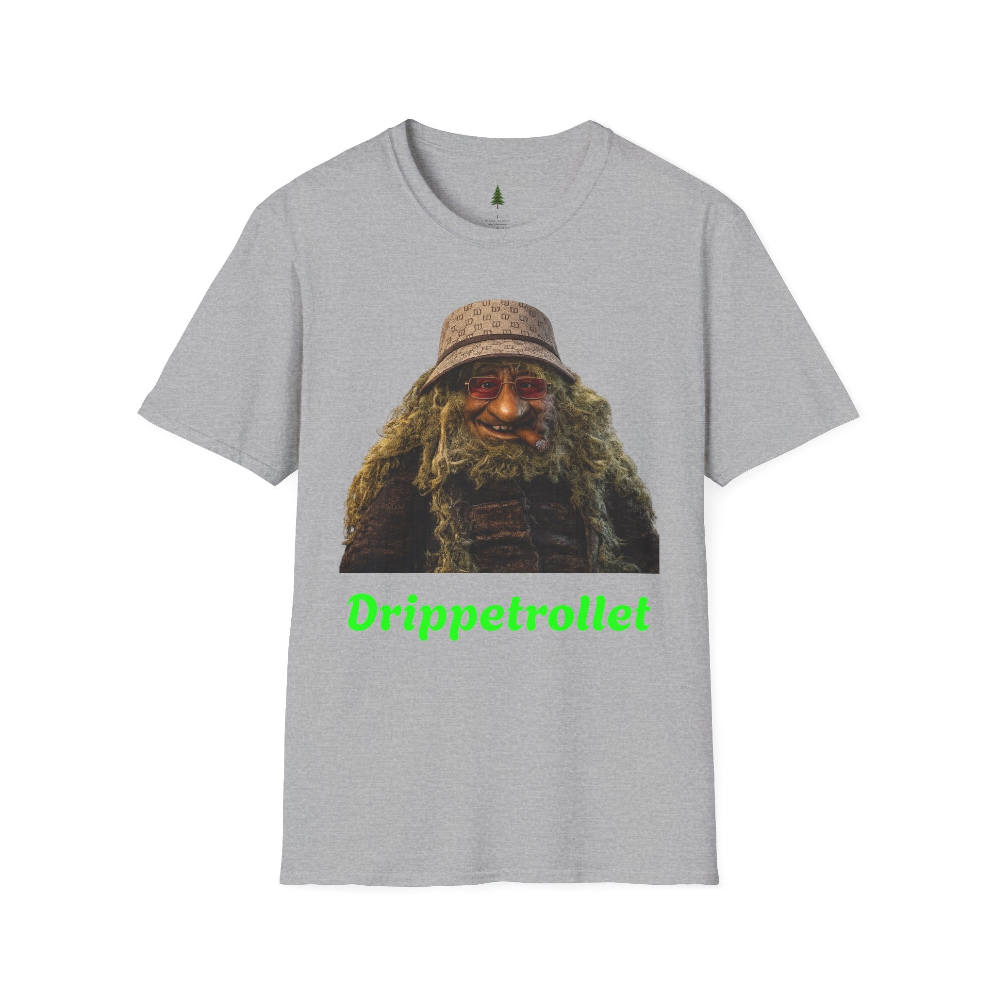 Drippetrollet Graphic T-Shirt — Funny Mossy Guy Design