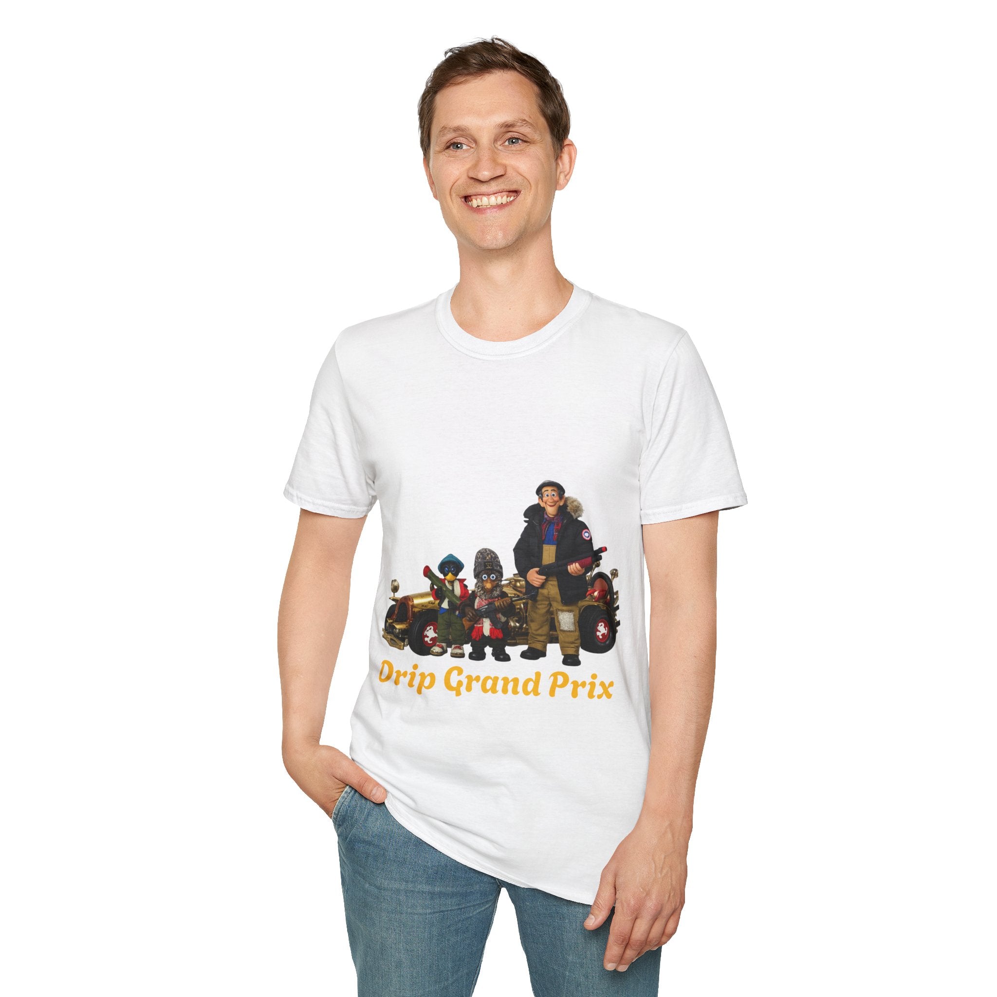 Drip Grand Prix T-Shirt — Retro Racing Crew Graphic Tee
