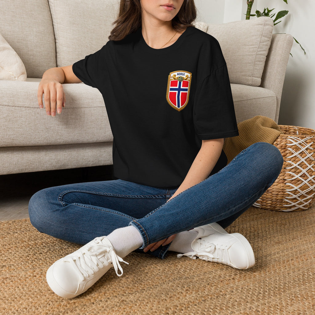Norway Shield T-Shirt — Norge Flag Crest Chest Logo Tee