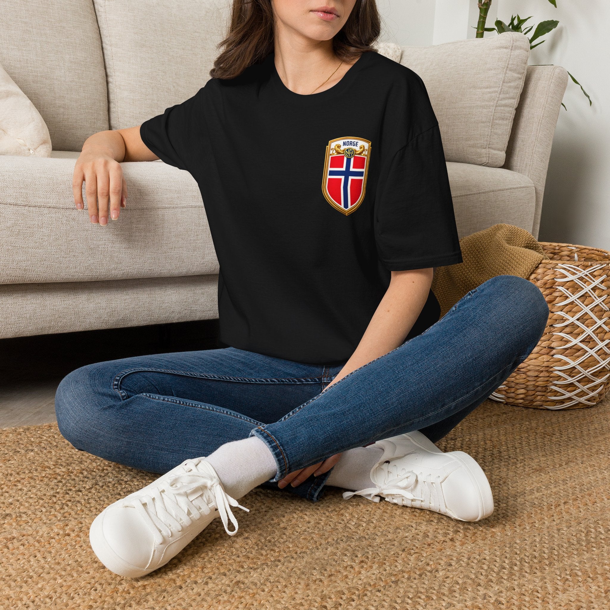 Norway Shield T-Shirt — Norge Flag Crest Chest Logo Tee