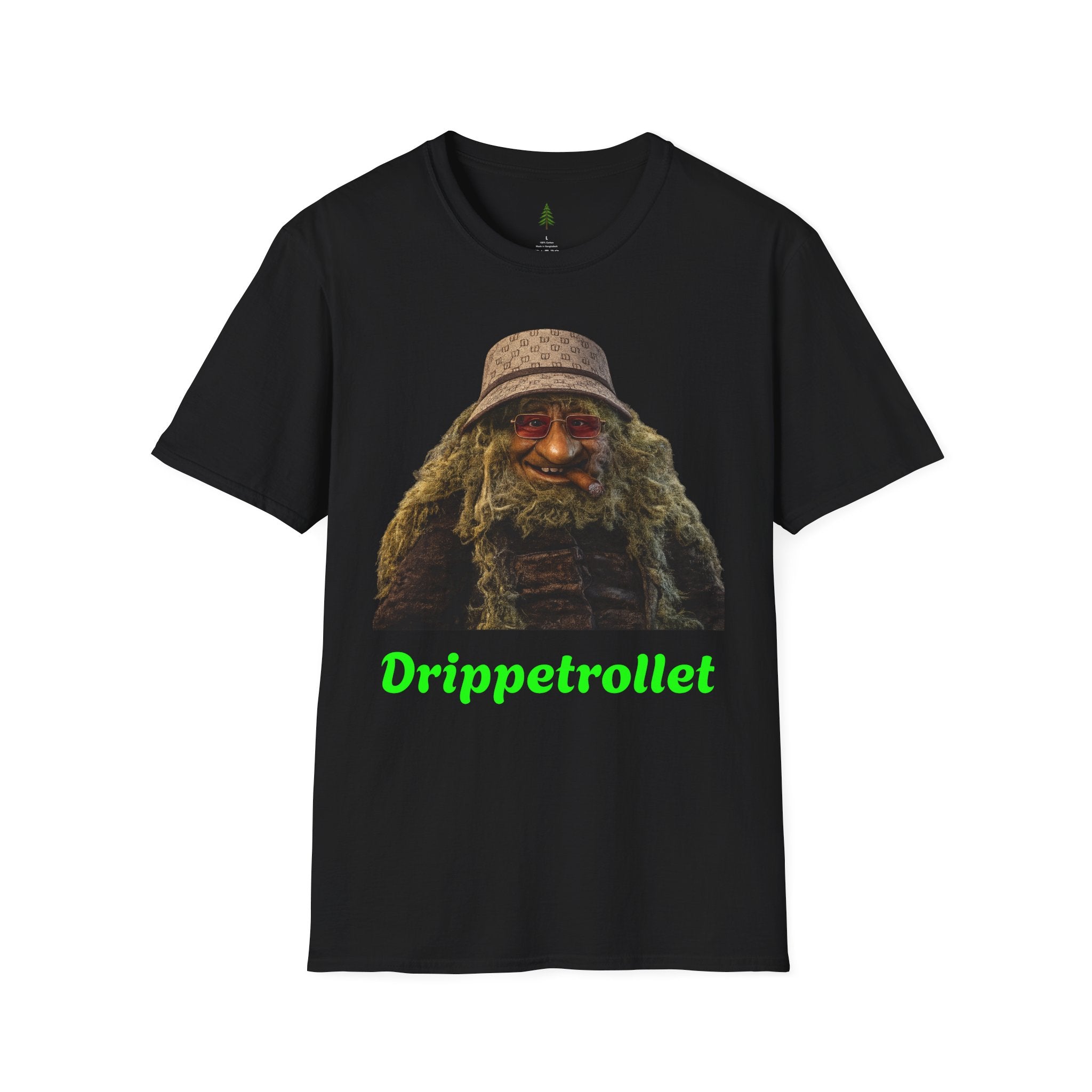 Drippetrollet Graphic T-Shirt — Funny Mossy Guy Design