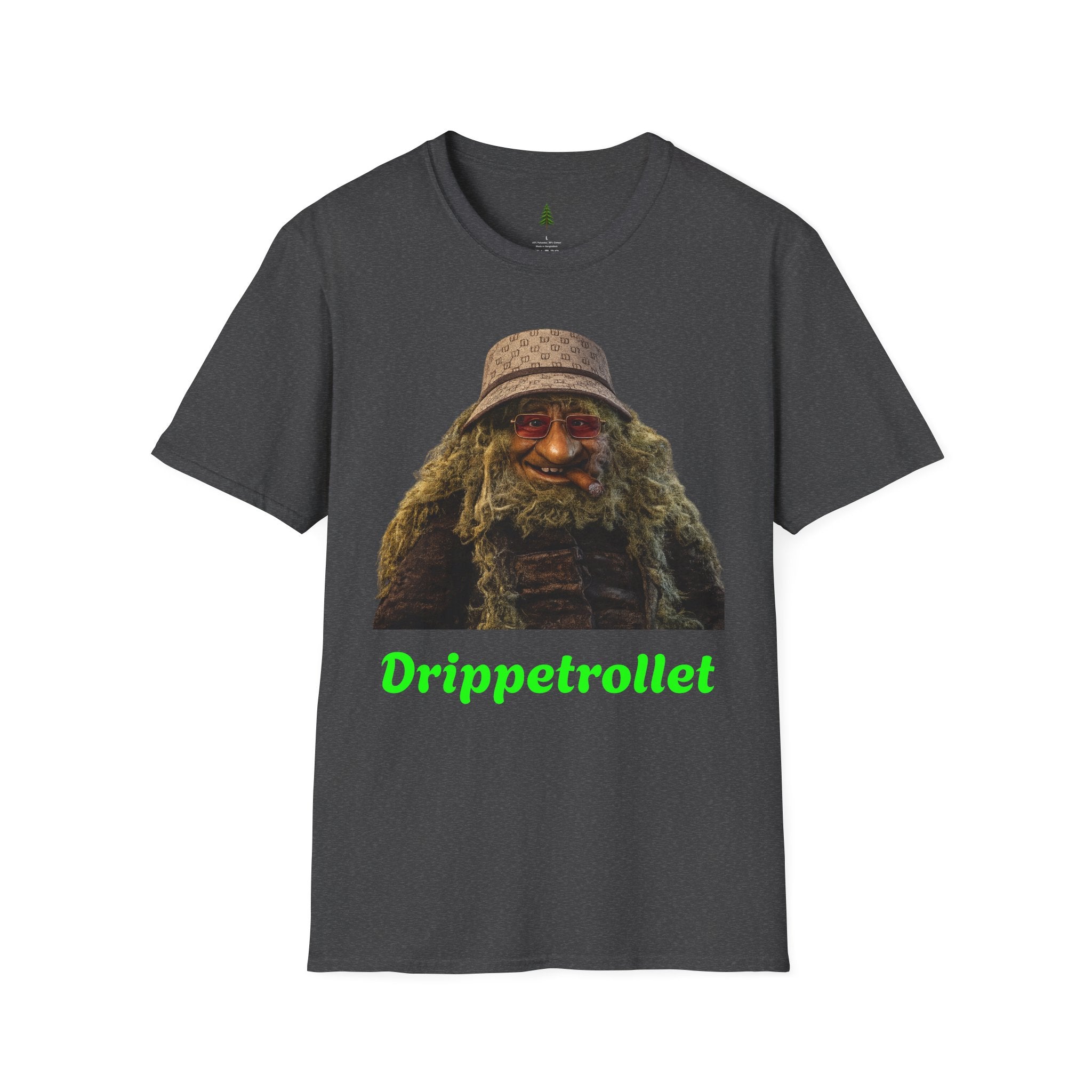 Drippetrollet Graphic T-Shirt — Funny Mossy Guy Design