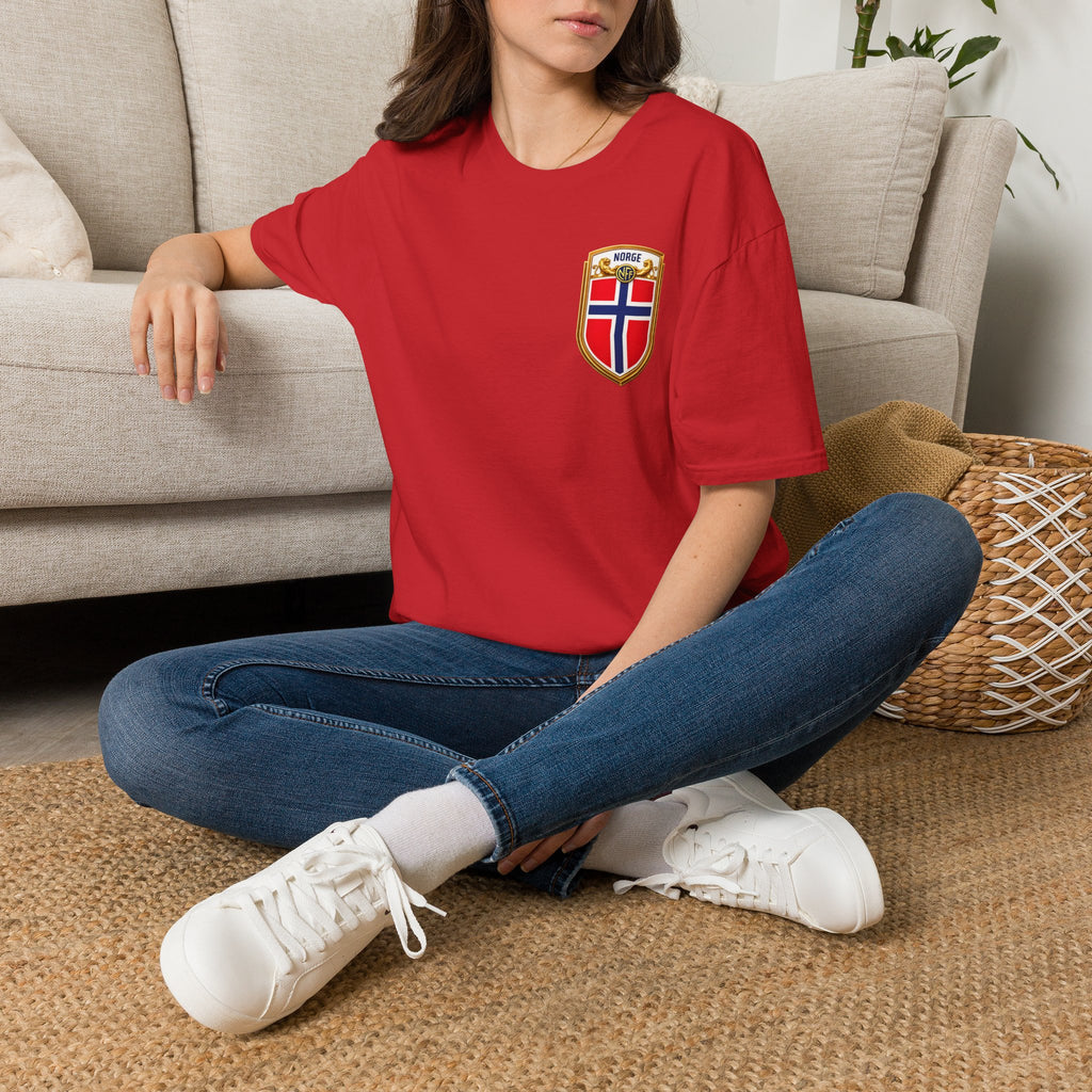 Norway Shield T-Shirt — Norge Flag Crest Chest Logo Tee